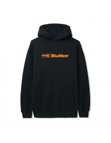 Butter Goods Horn Logo Pullover Hooded Sweatshirt Black Paris Déstockage Promo