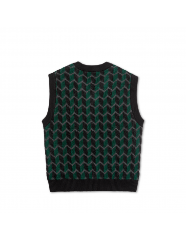 Polar Zig Zag Knit Vest Black/Dark Teal Jusqu'à 80% De Réduction