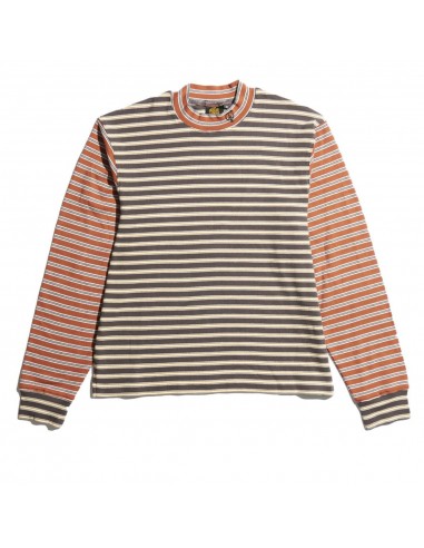 SexHippies Striped Mock Neck Black Stripe/Burnt Orange Stripe Paris Déstockage Promo