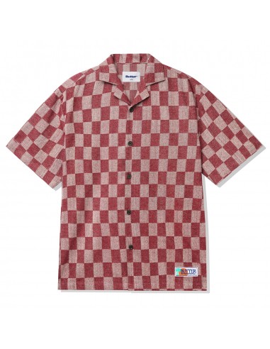 Butter Goods Checker Vacation Shirt Burgundy rembourrage situé sous