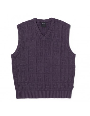 Huf Interlaced Jacquard Overdyed Vest Raisin brillant des détails fins