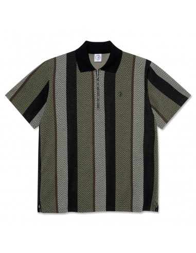 Polar Skate Co. Jacques Polo Shirt Herringbone Khaki Green les muscles