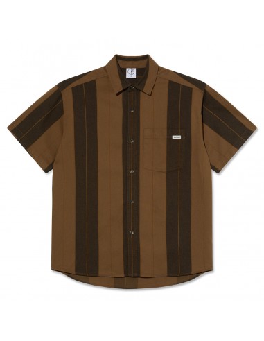 Polar Skate Co. Mitchell Shirt Brown Block Stripe soldes