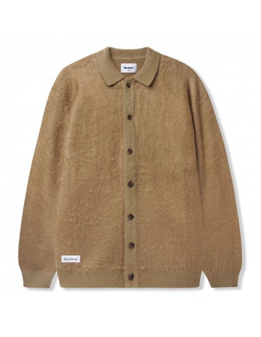 Butter Goods Mohair Button Up Knitted Shirt Tan hantent personnes